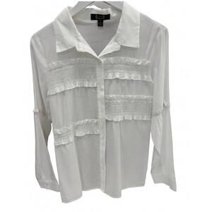 NEW AZI women's button up shirt in white